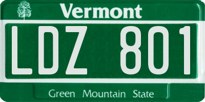 VT license plate LDZ801