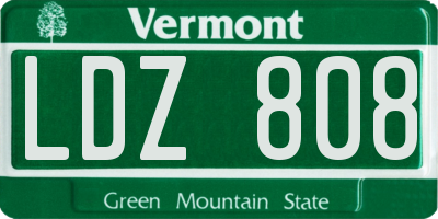 VT license plate LDZ808