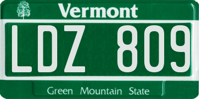 VT license plate LDZ809