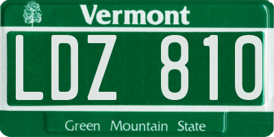 VT license plate LDZ810