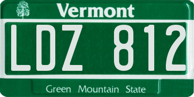 VT license plate LDZ812