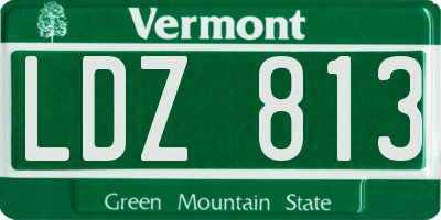 VT license plate LDZ813