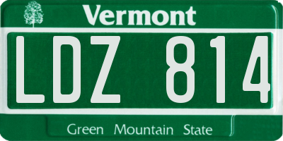 VT license plate LDZ814