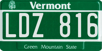 VT license plate LDZ816