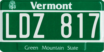 VT license plate LDZ817