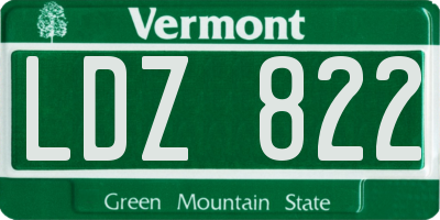 VT license plate LDZ822