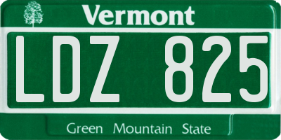 VT license plate LDZ825