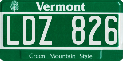 VT license plate LDZ826