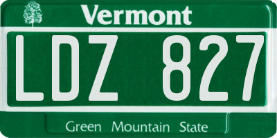 VT license plate LDZ827