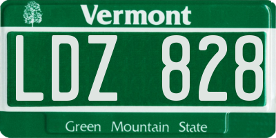 VT license plate LDZ828