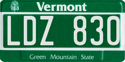 VT license plate LDZ830