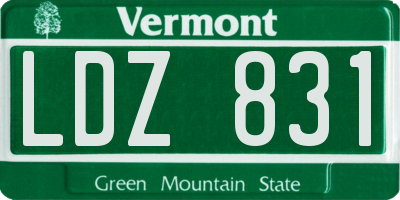 VT license plate LDZ831