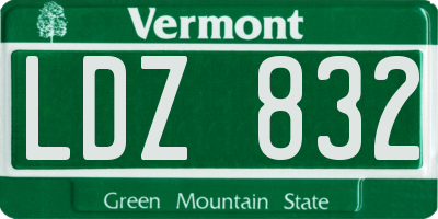 VT license plate LDZ832