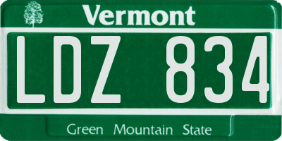 VT license plate LDZ834