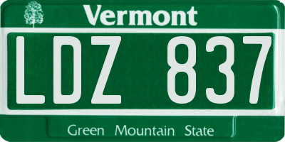 VT license plate LDZ837