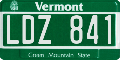 VT license plate LDZ841