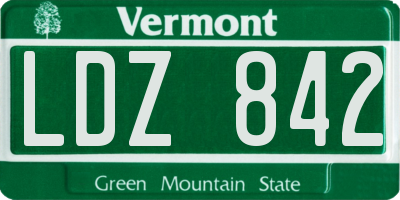 VT license plate LDZ842