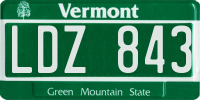 VT license plate LDZ843