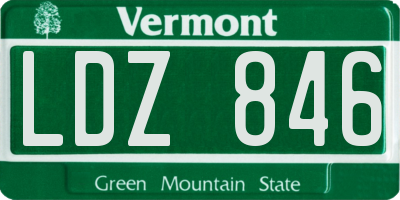 VT license plate LDZ846