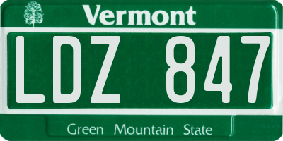 VT license plate LDZ847