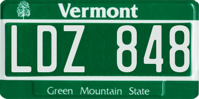 VT license plate LDZ848