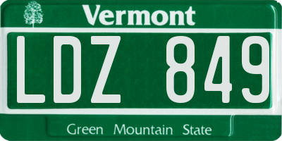 VT license plate LDZ849