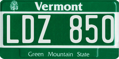 VT license plate LDZ850