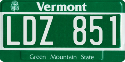VT license plate LDZ851