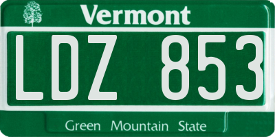 VT license plate LDZ853