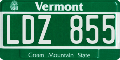 VT license plate LDZ855