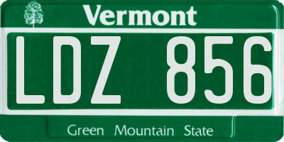 VT license plate LDZ856