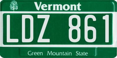 VT license plate LDZ861