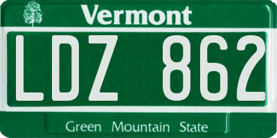 VT license plate LDZ862