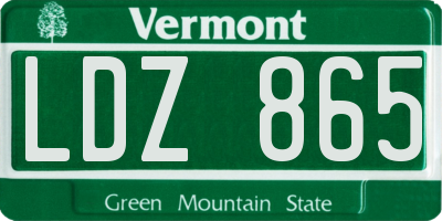 VT license plate LDZ865