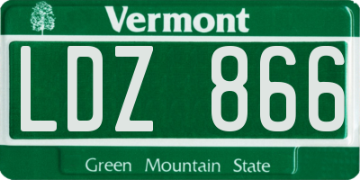 VT license plate LDZ866
