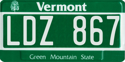 VT license plate LDZ867
