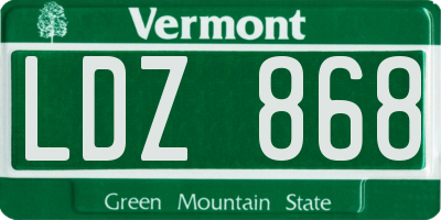 VT license plate LDZ868