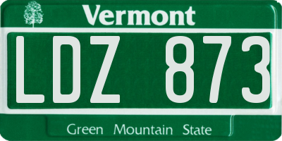VT license plate LDZ873