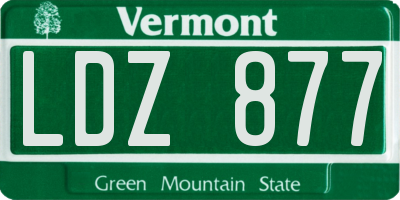 VT license plate LDZ877