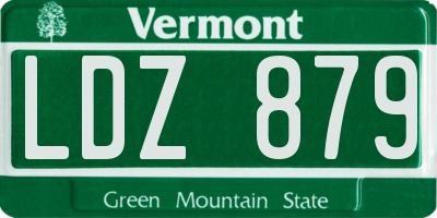 VT license plate LDZ879