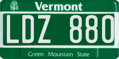 VT license plate LDZ880