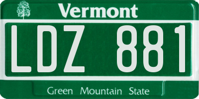 VT license plate LDZ881
