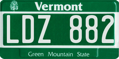 VT license plate LDZ882