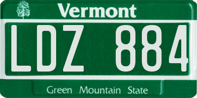 VT license plate LDZ884
