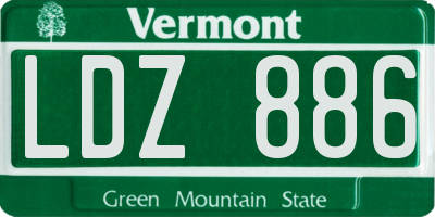 VT license plate LDZ886