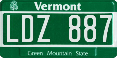 VT license plate LDZ887