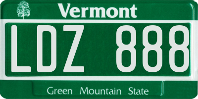 VT license plate LDZ888