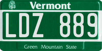 VT license plate LDZ889