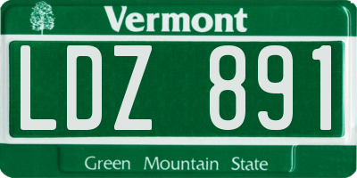 VT license plate LDZ891