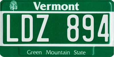 VT license plate LDZ894